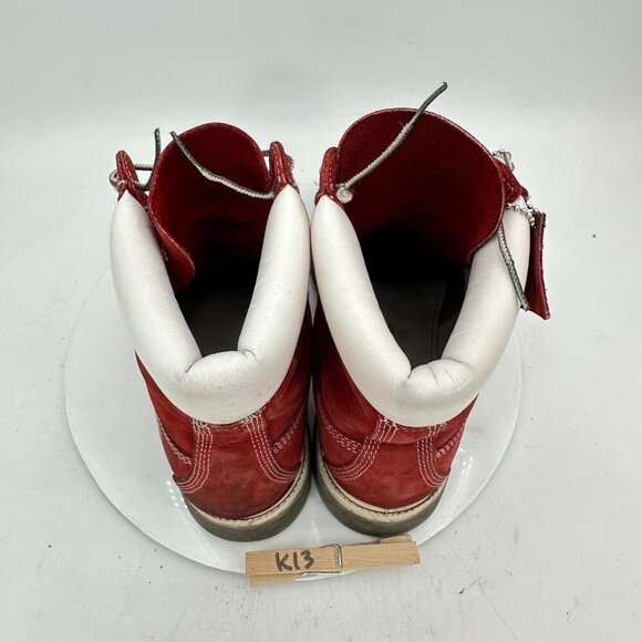 Timberland Holiday Men Size 9.5M Red Stand Out White  Leather Combat Boot main image 7